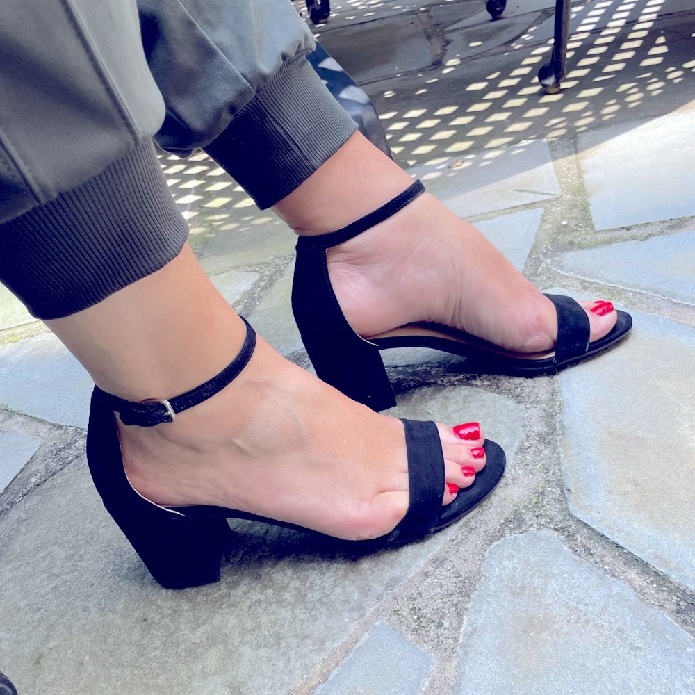 Unisa chunky heeled faux suede sandal